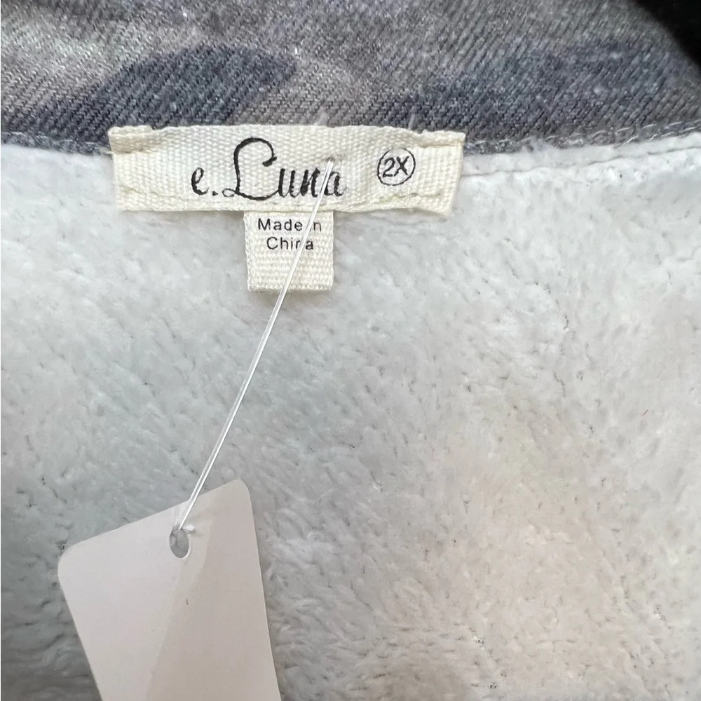 E. Luna Sherpa Lined Flannel Shacket - Picture 2 of 2